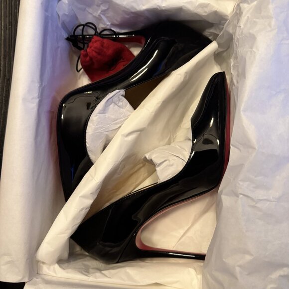 Christian Louboutin Pigalle Follies 100 Black Patent - Picture 3 of 12